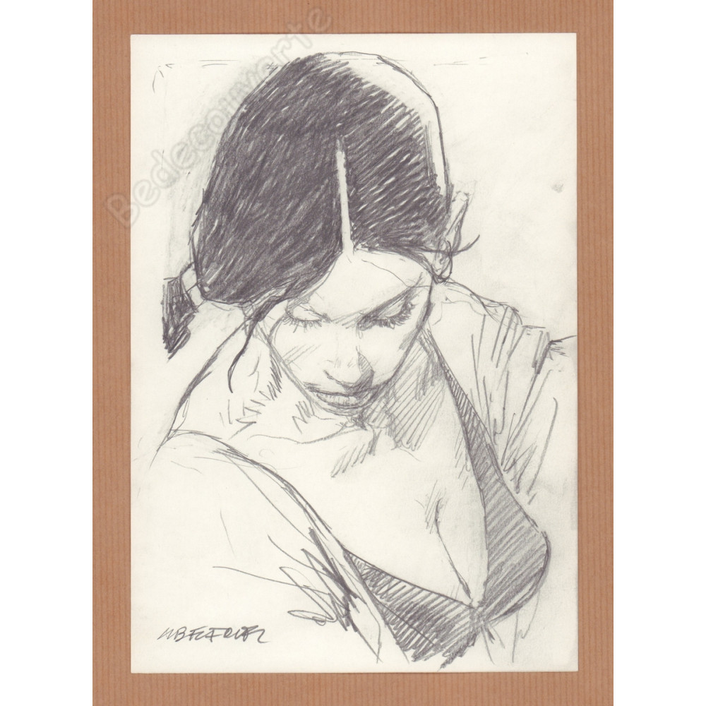 Liberatore Tanino - Dessin Original Portrait de femme - F