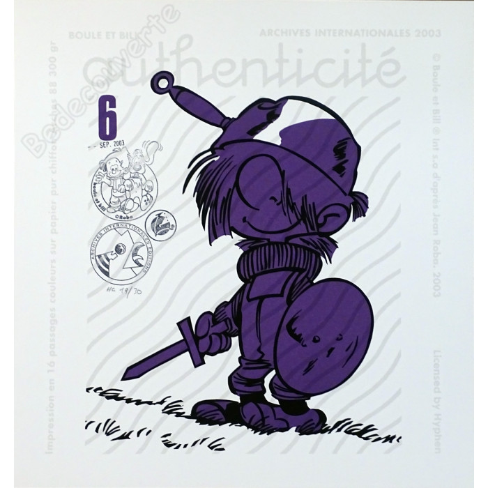 Roba - Boule et Bill N°6 Archives Internationales 2003