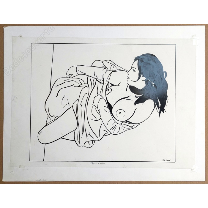 Varenne Alex - Dessin Original Femme Couchée