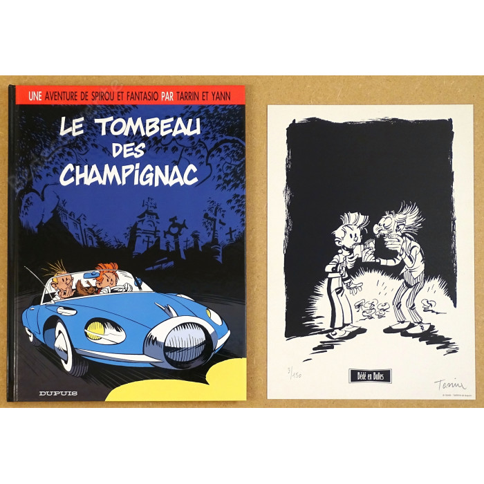 Tarrin - Spirou Le Tombeau Des Champignac EO + ex-libris