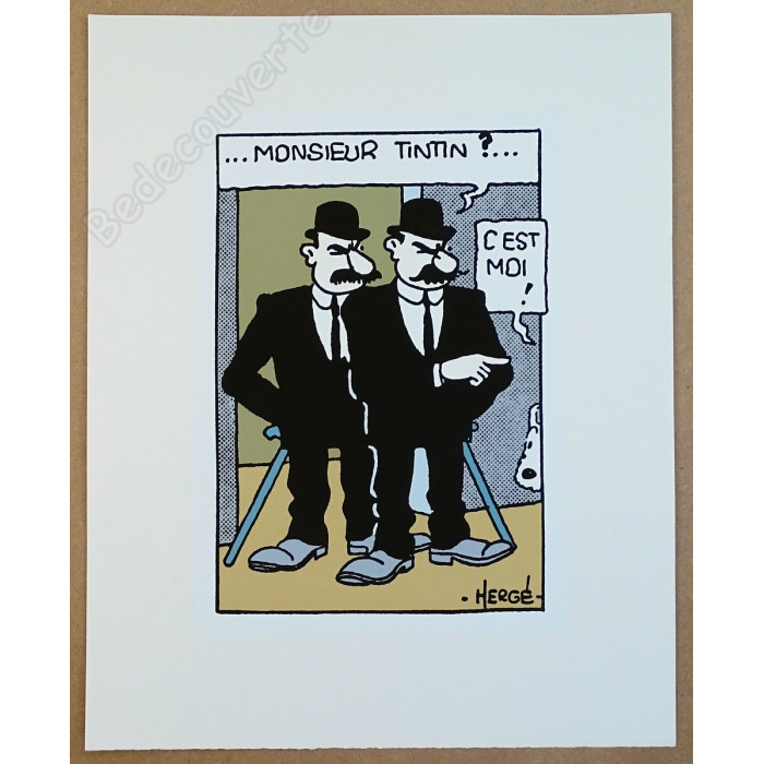 Hergé - Tintin Dupont et Dupond Sérigraphie 1989