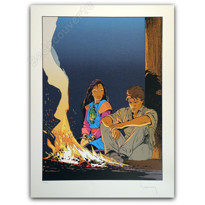 Francq - Largo Winch Le feu de camp Sérigraphie