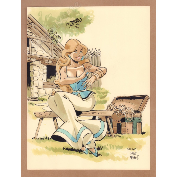Félix Meynet - Dessin Original Hommage à Falbala
