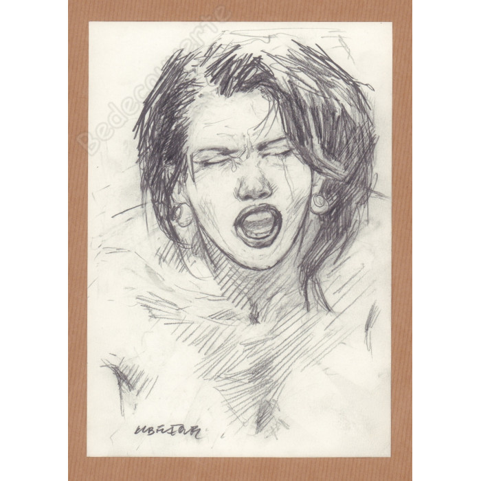 Liberatore Tanino - Dessin Original Portrait de Femme- I