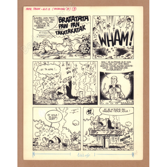 Hachel - Planche originale Papa Talon "Vacances 75" pl.9
