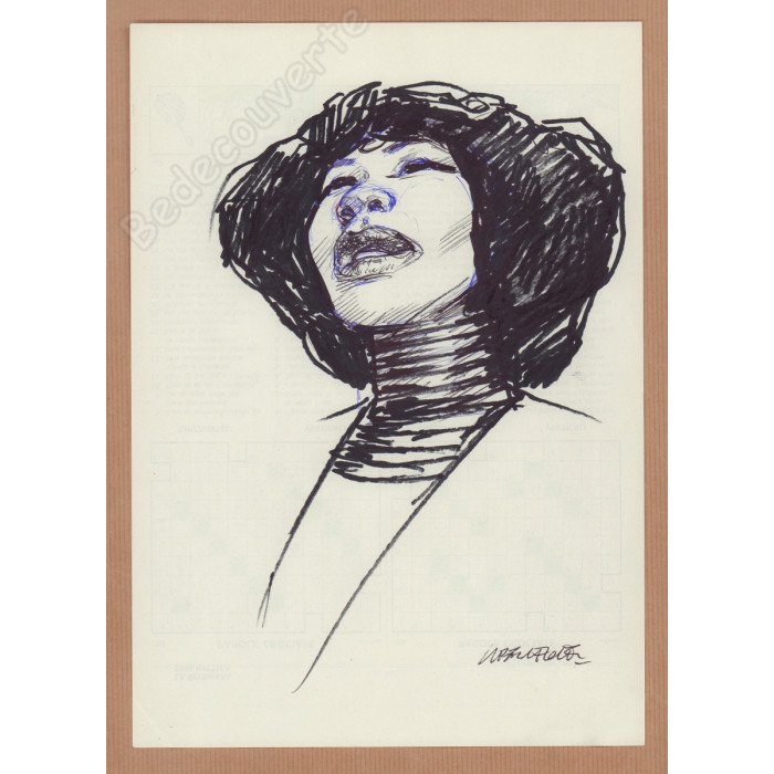 Liberatore Tanino - Dessin Original Portrait de Femme- F
