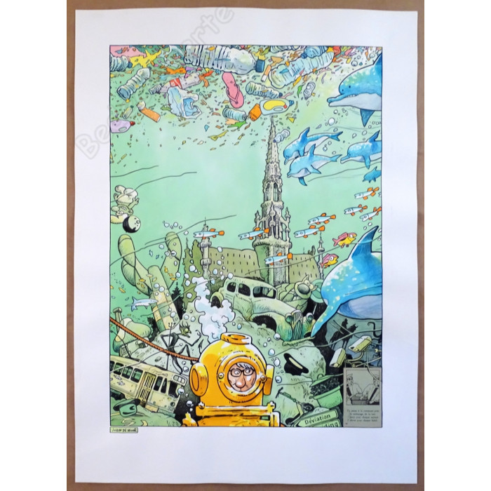 De Moor Johan - Dessin original Hommage à la BD