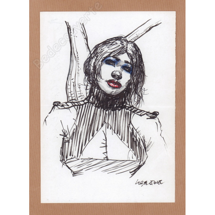 Liberatore Tanino - Dessin Original Portrait de Femme- K