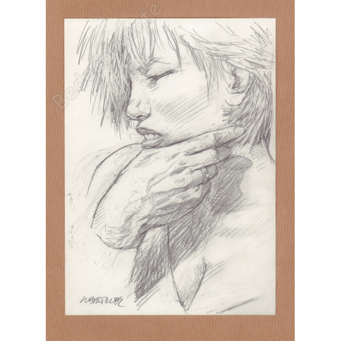 Liberatore Tanino - Dessin Original Portrait de Femme- L