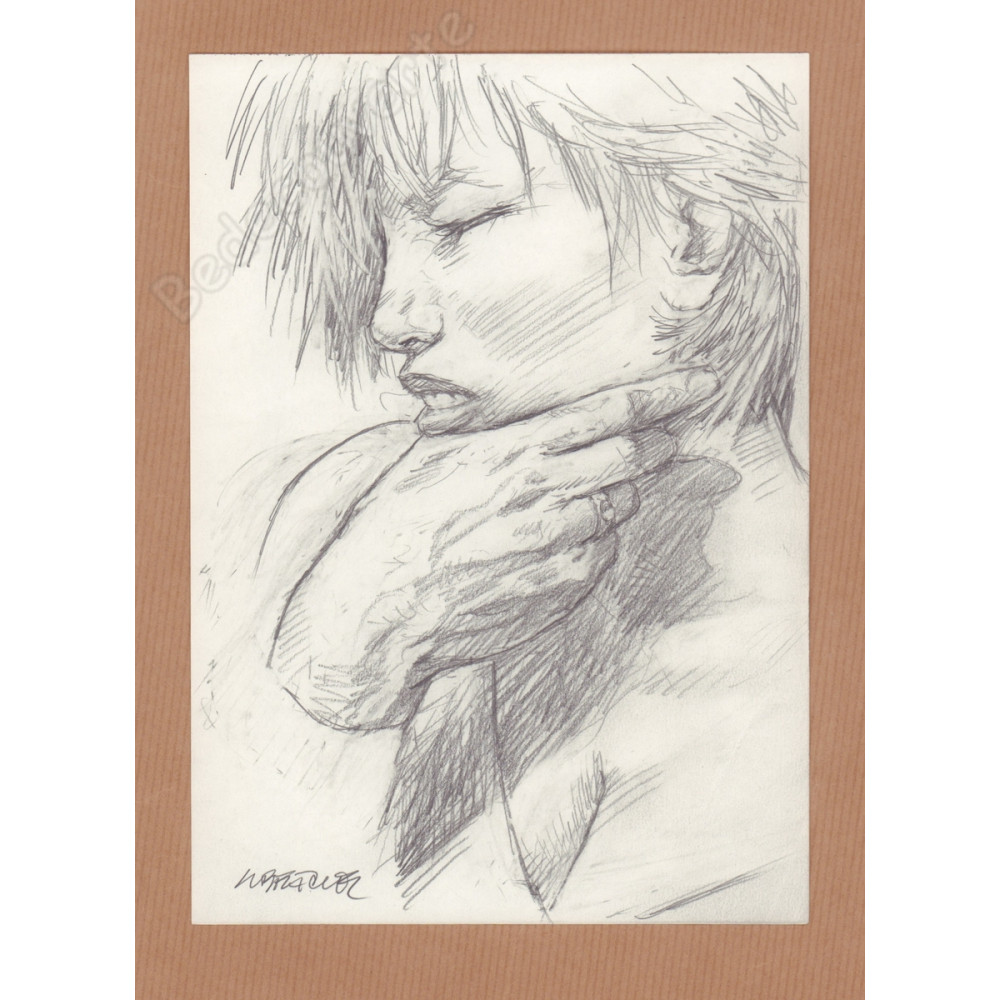Liberatore Tanino - Dessin Original Portrait de Femme- L