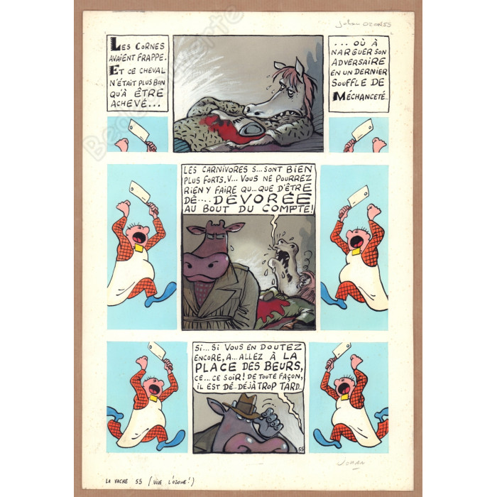 De Moor Johan - Planche Originale La Vache A Mort L'Homme Vive L'Ozone pl.55