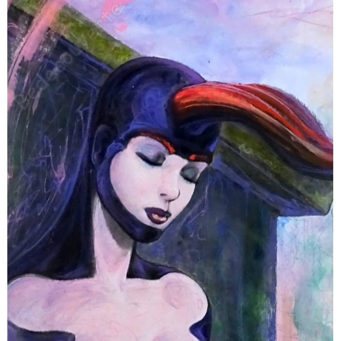 Cadelo Silvio - Dessin Original Femme Au Livre