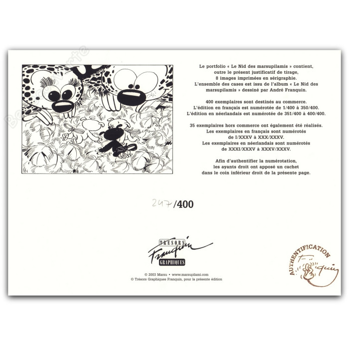 Franquin - Portfolio Le Nid Des Marsupilamis
