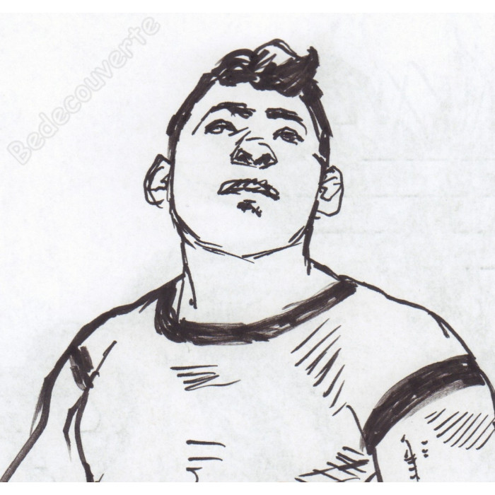 Liberatore Tanino - Dessin Original L'Homme Au Bâton