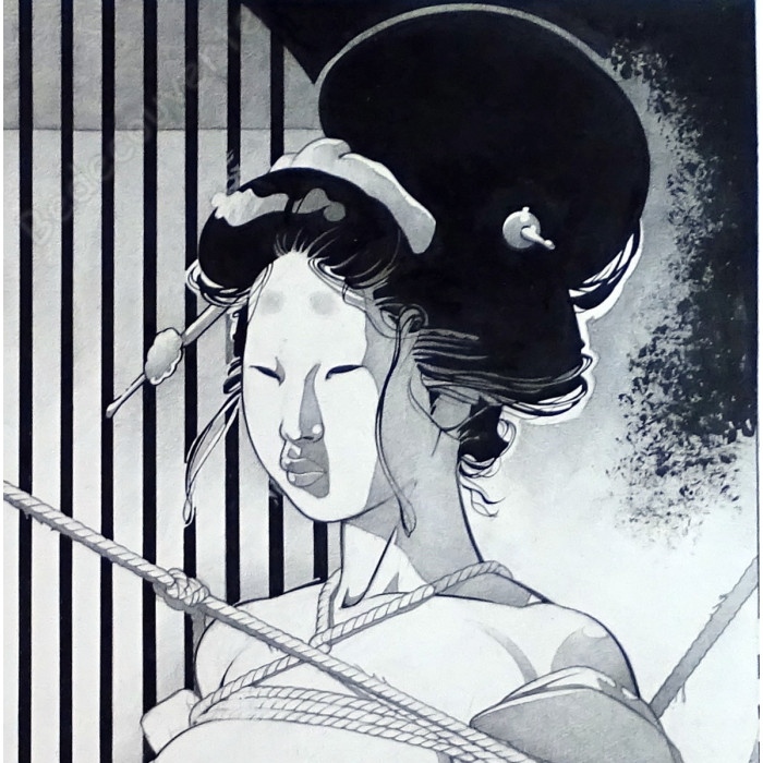 Michetz - Dessin Original Geisha Ligotée