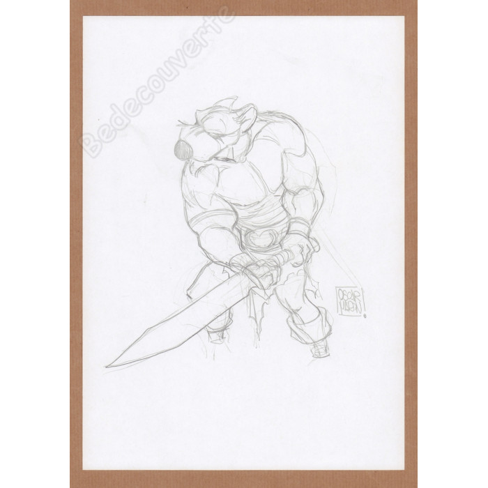 Martin Oscar - Dessin Original Solo Prêt Au Combat
