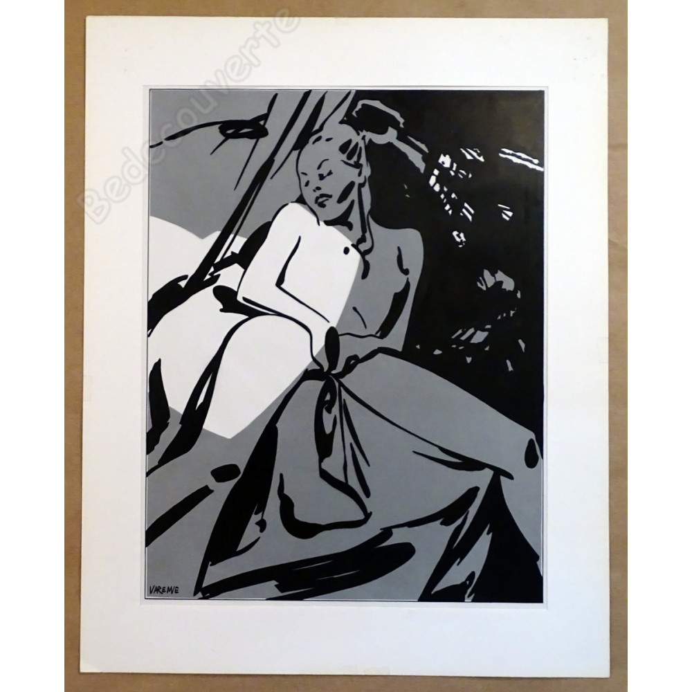 Varenne Alex - Dessin Original Les draps
