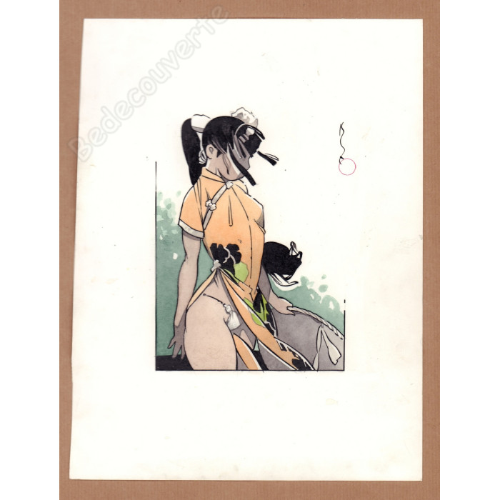 Michetz - Dessin Original Geisha en Kimono