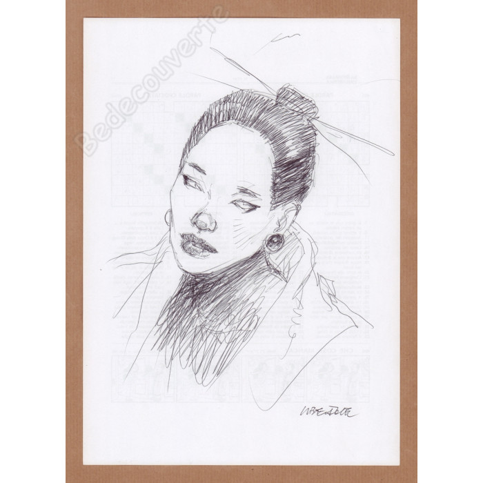 Liberatore Tanino - Dessin Original Portrait de Femme- M