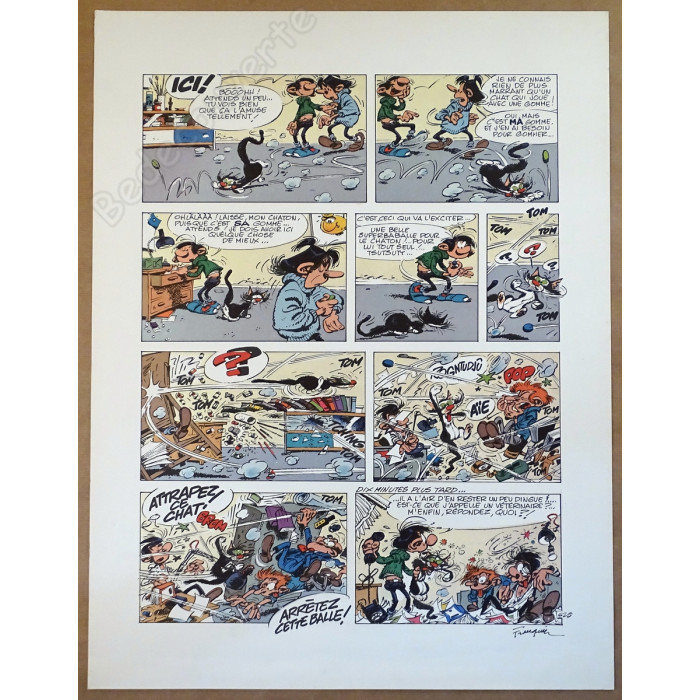 Franquin - Gaston Lagaffe Le Chat Et La Gomme Gag 625
