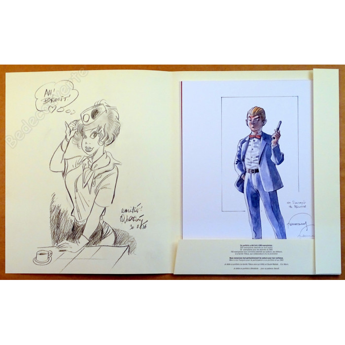Collectif - Portfolio Hommage à Maurice Tillieux 288/300 + Dédicace Walthéry