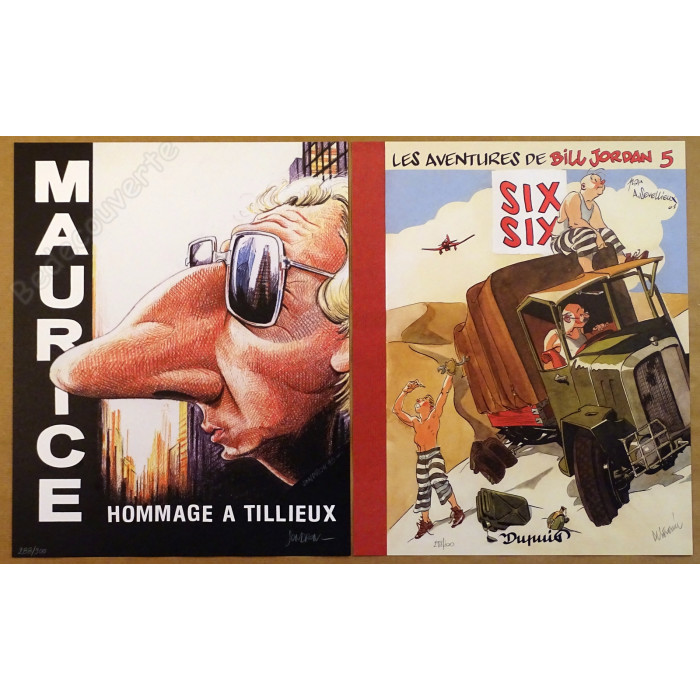 Collectif - Portfolio Hommage à Maurice Tillieux 288/300 + Dédicace Walthéry