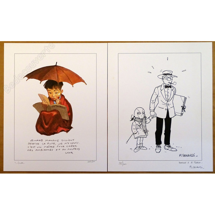 Collectif - Portfolio Hommage à Maurice Tillieux 288/300 + Dédicace Walthéry
