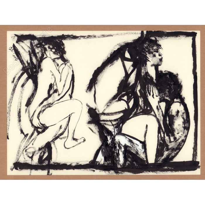 Edmond Baudoin - Dessin Original Le Couple 10