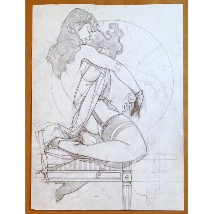 Michetz - Dessin Original Femme sur le canapé