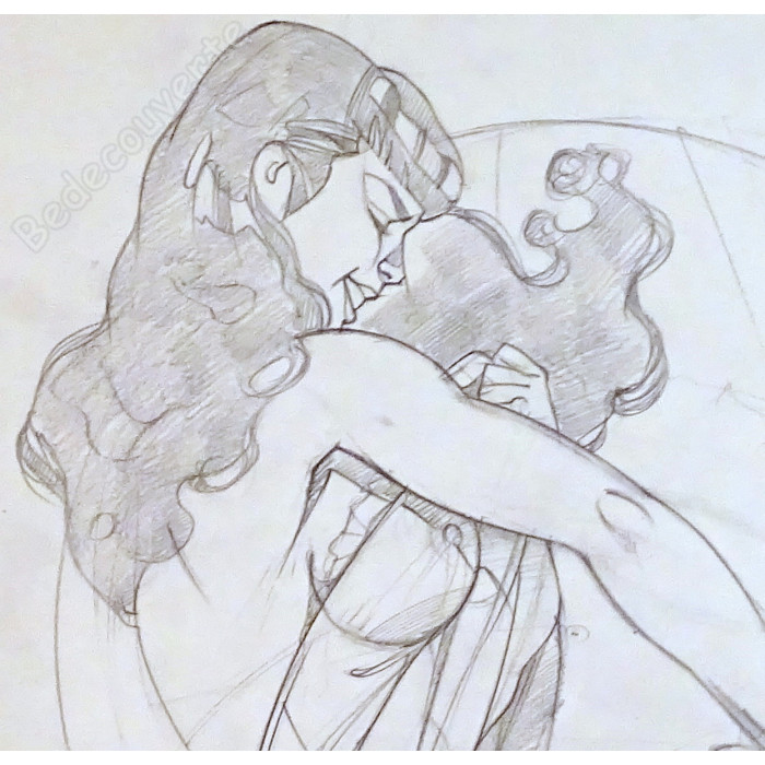 Michetz - Dessin Original Femme sur le canapé
