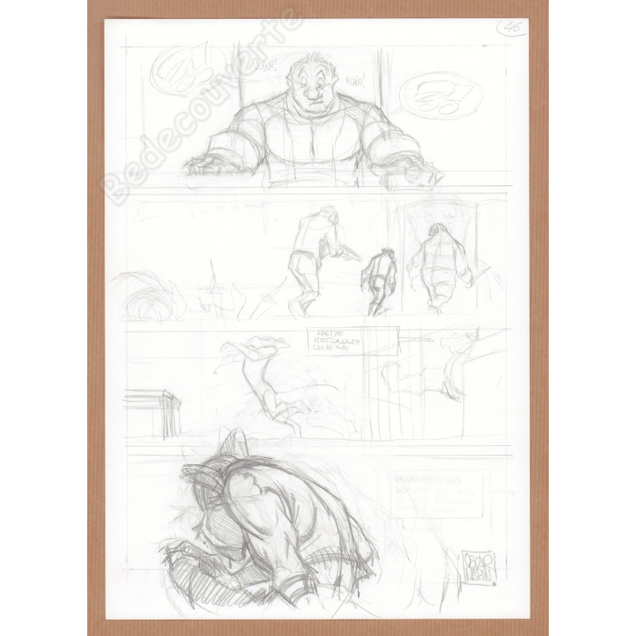 Martin Oscar - Page de Story Board Original Solo Pl.46