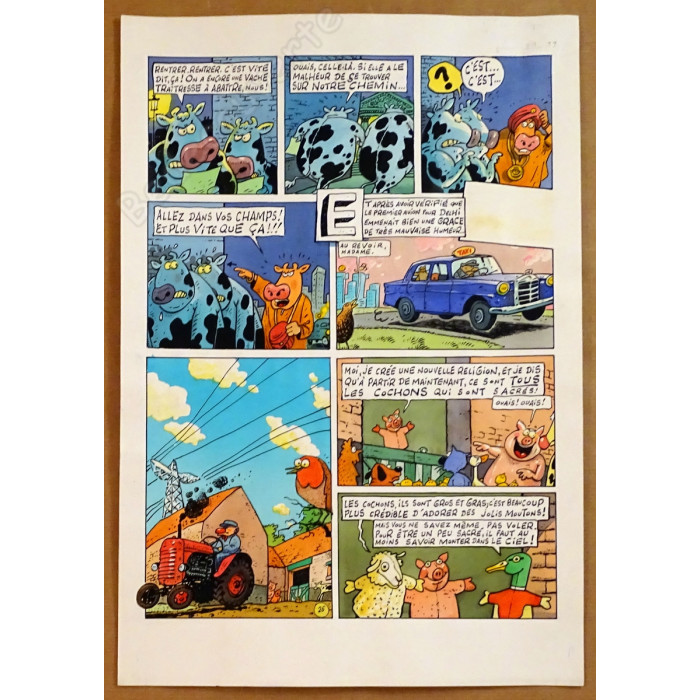 De Moor Johan - Planche Originale Lait Entier Sacrées Vaches Pl.33