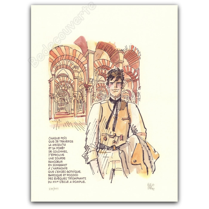 Pratt - Corto Maltese en Cordoba La Mezquita signé