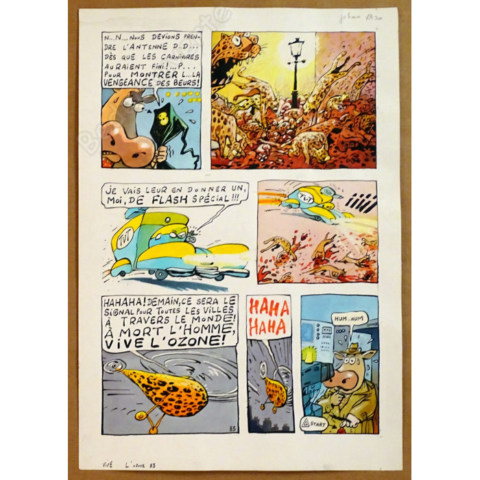 De Moor Johan - Planche Originale La Vache A Mort L'Homme Vive L'Ozone pl.83