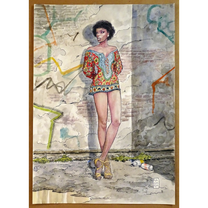 Manara Milo - Dessin Original Red Light