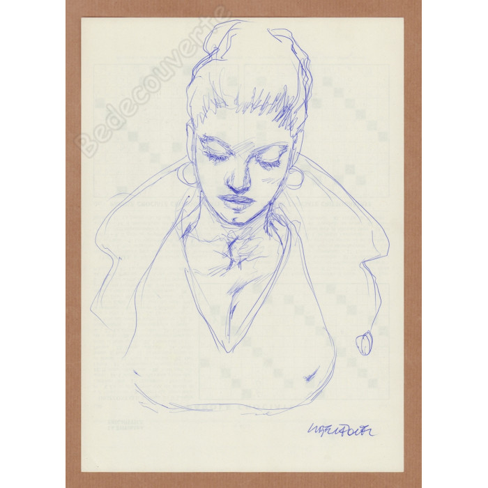 Liberatore Tanino - Dessin Original Portrait de Femme- N