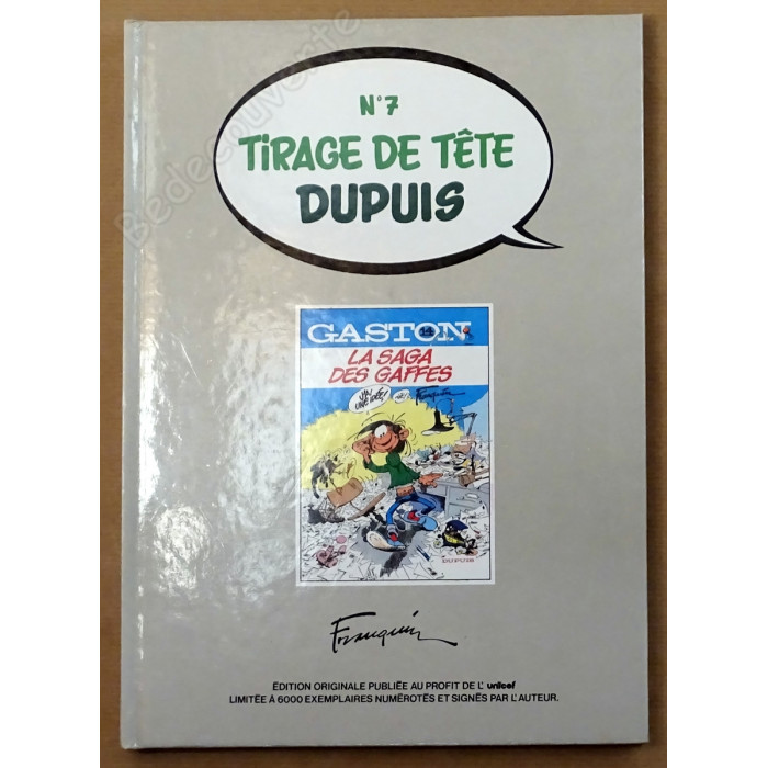 Franquin - Tirage De Tête Gaston La Saga Des Baffes