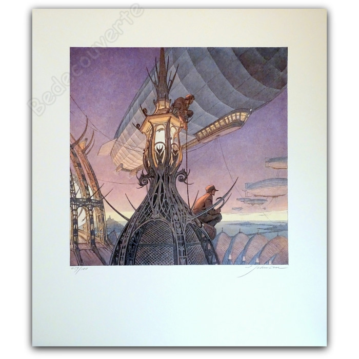 François Schuiten - Les Veilleurs Lithographie