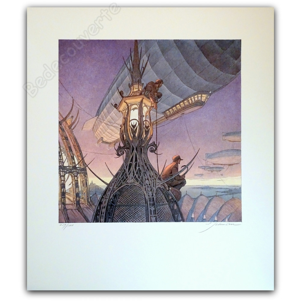 François Schuiten - Les Veilleurs Lithographie