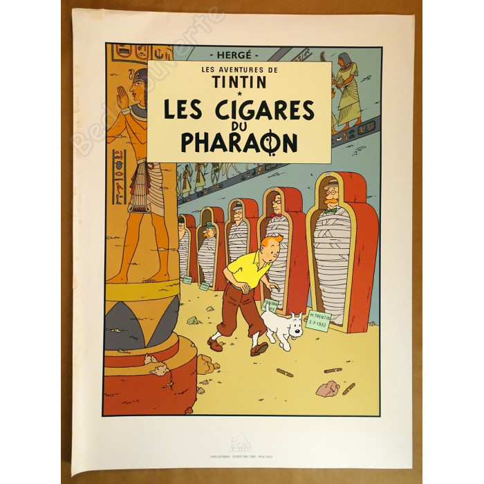Hergé - Affiche Tintin Les Cigares Du Pharaon