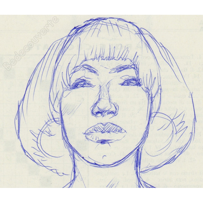 Liberatore Tanino - Dessin Original Portrait de Femme- G