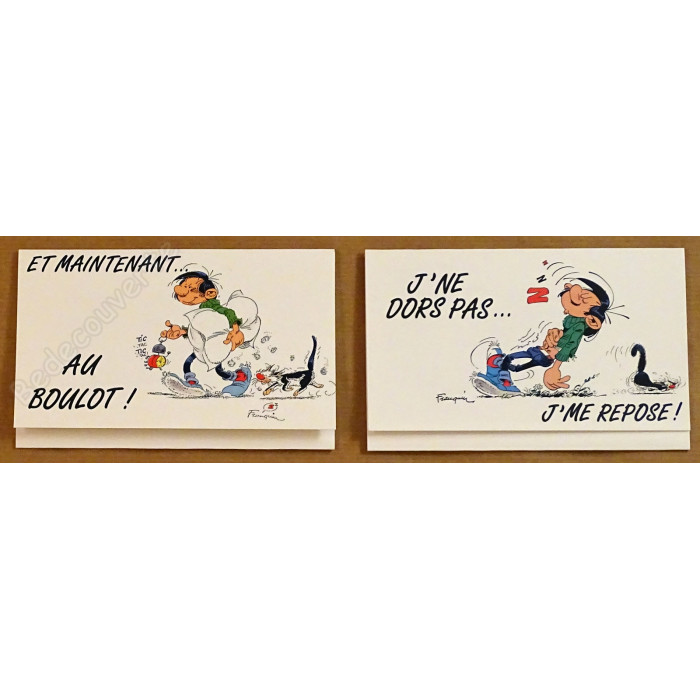 Franquin - Lot de 6 Cartes Postales Gaston Lagaffe