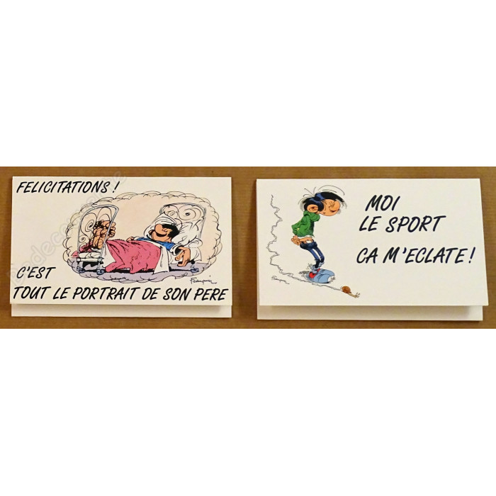 Franquin - Lot de 6 Cartes Postales Gaston Lagaffe