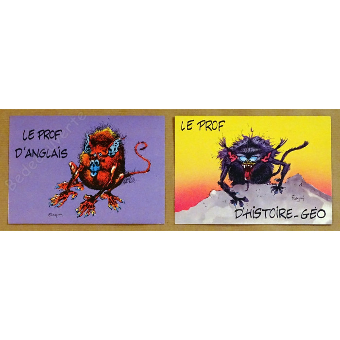 Franquin - Lot de 4 Cartes Postales Les Profs
