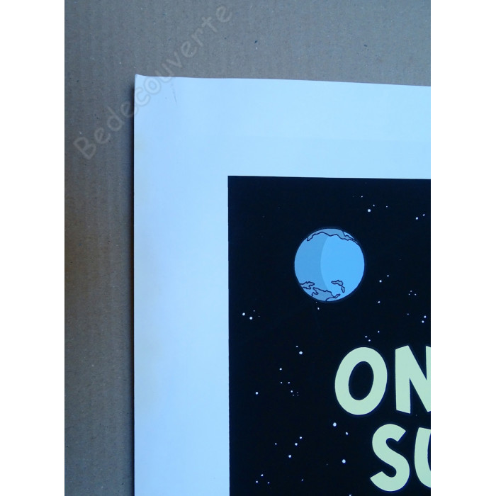 Hergé - Affiche Tintin On A Marché sur La Lune