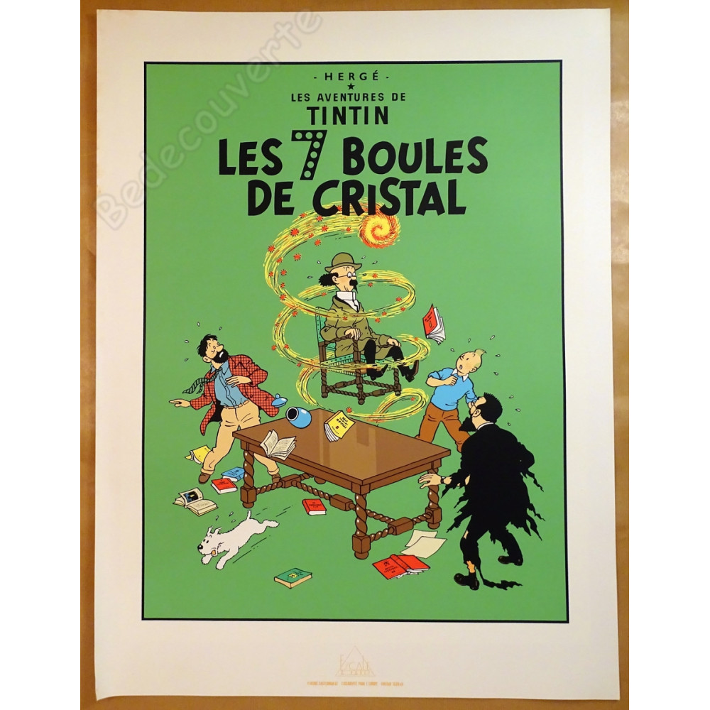Hergé - Affiche Tintin Les 7 Boules de Cristal