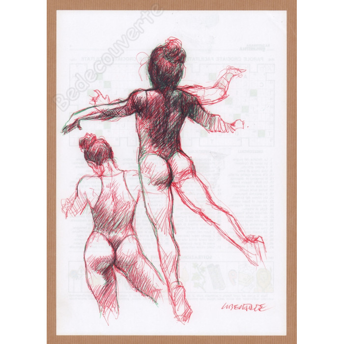 Liberatore Tanino - Dessin Original Les Gymnastes
