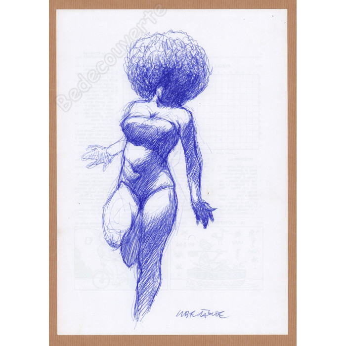 Liberatore Tanino - Dessin Original Femme En Maillot