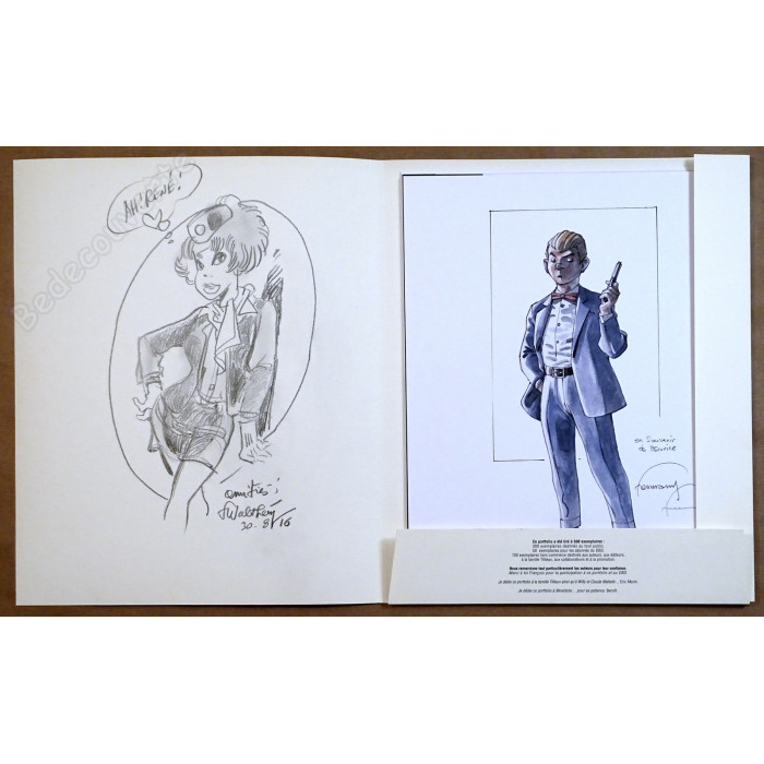Collectif - Portfolio Hommage à Maurice Tillieux 205/300 + Dédicace Walthéry