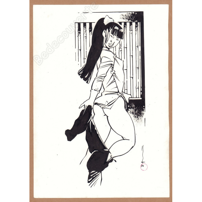 Michetz - Dessin Original Kogaratsu Geisha NB